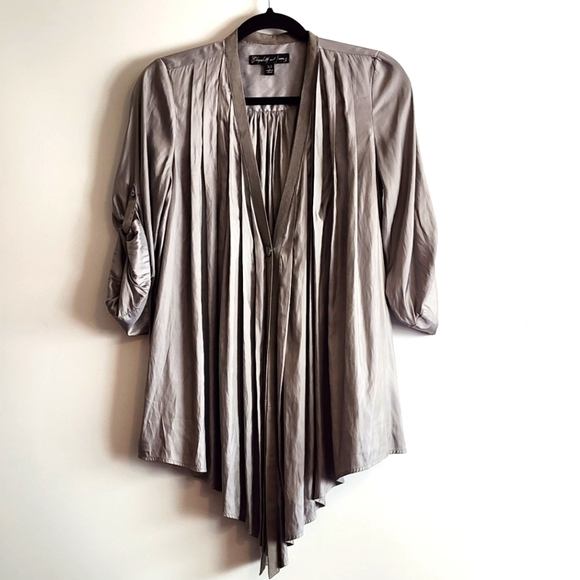 Elizabeth and James Tops - Elizabeth and James Pleated One Button Closure Top